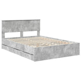 Bed Frame with Drawer Concrete Grey 140 x 190 cm Engineer Wood 3410710