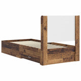 Bed Frame with Storage and Headboard Old Wood 100 x 200 cm 3414147