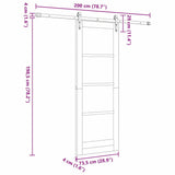 Sliding Door Natural and Black 73.5 x 198.5 cm 3332379