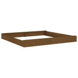 Sandbox with Seats Honey Brown Square Solid Wood Pine 825047