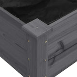 Planter with Liner Grey 118x59x76 cm Solid Wood Fir 364235