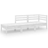 3 Piece Garden Lounge Set White Solid Pinewood 3082613