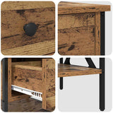 Bedside Cabinet with Drawer 2 pcs Old wood 40 x 42 x 45 cm 871223