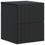 Wall-Mounted Bedside Cabinet 2 pcs Black 33 x 34.5 x 40 cm 898468