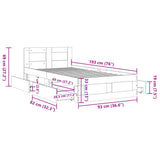 Bed Frame with Headboard without Mattress Concrete Grey 90x190 cm Single 3295614
