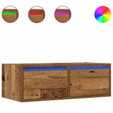 TV Cabinet with LED Lights Old Wood 75x35.5x25 cm 860236