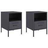 ZNTS Bedside Cabinets 2 pcs Anthracite 36x39x50.5 cm Steel 843059