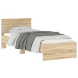 Bed Frame without Mattress with Headboard Sonoma Oak 90x190 cm Single 838654