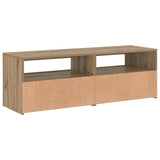 TV Cabinet with LED Lights Artisan Oak 120x35x40 cm Engineered Wood 856314