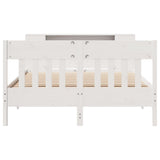 Bookcase Bed without Mattress White 140x200cm Solid Wood Pine 3323183