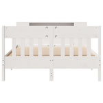 ZNTS Bookcase Bed without Mattress White 140x200cm Solid Wood Pine 3323183
