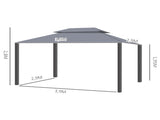 3 x 4m Aluminium Garden Gazebo, Marquee Canopy Shelter Pavilion Party Tent with Nets and Curtains T3398P315382