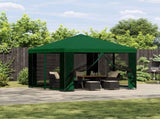 Garden Gazebo with Sidewalls 3 x 3 m Green Polyester and Steel 900341