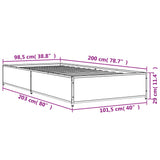 Bed Frame without Mattress Grey Sonoma 100x200 cm 845109