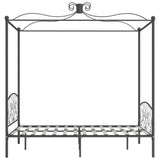 Canopy Bed Frame without Mattress Grey Metal 140x200 cm 284483