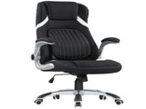 Linen-Look Office Chair, with Adjustable Height and Tension - Black T3398P377460