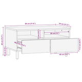 Coffee Table with Drawer White 80 x 54 x 40 cm Solid Mango Wood 4017877