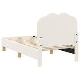 Toddler Bed Frame with Headboard Cream 70 x 140 cm Sheep Fabric 42010964