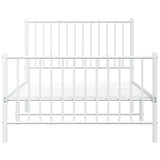 Metal Bed Frame without Mattress with Footboard White 100x190cm 350943