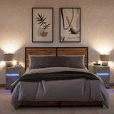 Bedside Cabinets with LED Lights 2 pcs Concrete Grey Engineered Wood 852005