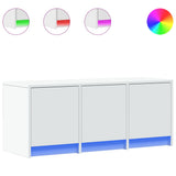 TV Cabinet with LED White 97x34x40 cm Engineered Wood 852236