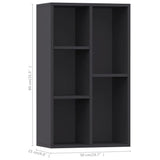 ZNTS Book Cabinet/Sideboard Grey 50x25x80 cm Engineered Wood 800164