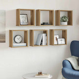 Wall Cube Shelves 6 pcs Artisan Oak 30x15x30 cm Engineered Wood 856581
