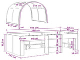 Bed with Tunnel 3 pcs White and Light Blue Engineered Wood 3423558