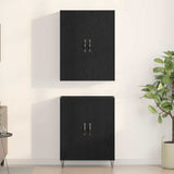 Highboard 2 pcs Black Oak Engineered Wood and Glass 3333108