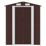 Garden Shed Dark Brown 192x440x223 cm Galvanised Steel 3147463