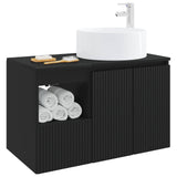 Bathroom Furniture Set 2 pcs Black Engineered Wood 3404105