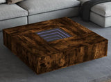 Coffee Table with Infinity LED Smoked Oak 100x100x40 cm 3284046