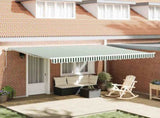 Retractable Awning Green and White 450 x 350 x 165 cm 3331185