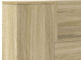 Storage Headboard with LED Sonoma Oak Engineered Wood 3418676