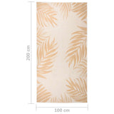 Outdoor Flatweave Rug 100x200 cm Leaf Pattern 340857