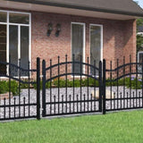 ZNTS Fence Gate with Spear Top Black 103x120 cm Powder-coated Steel 151089