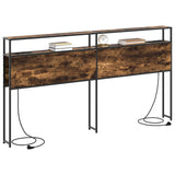 Storage Headboard with Shelf Smoked oak 180 cm Engineered wood 859767