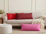 Cushion Cover 12 pcs HEERLEN Wine Red 40 x 80 cm Polyester 910056