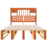 Bookcase Bed without Mattress Wax Brown 135x190 cm Double Solid Wood Pine 3323985