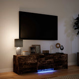 TV Cabinet with LED Smoked Oak 140 x 34 x 40 cm Engineered Wood 3418703