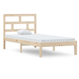 Bed Frame Natural Pine Solid Pine Wood Single Simplistic 3101183