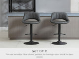 Bar Stools Set of 2, Swivel Counter Height Barstools with Back, Adjustable PU Leather Bar Chairs, T3398P328168