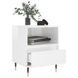 ZNTS Bedside Cabinets 2 pcs High Gloss White 40x35x50 cm Engineered Wood 830609