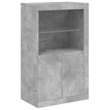 Sideboard with LED Lights Concrete Grey 162x37x100 cm 3209145