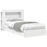 Bed Frame with Storage White 90 x 200 cm Engineered Wood 3433641