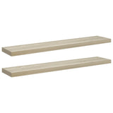 Floating Wall Shelves 2 pcs Oak 120x23.5x3.8 cm MDF 323884
