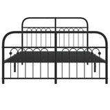 Metal Bed Frame without Mattress with Footboard Black 140x200cm 376619