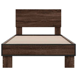 Bed Frame without Mattress Brown Oak 75x190 cm Small Single 845816