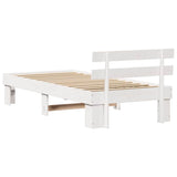 Bed Frame with Headboard White 90 x 200 cm Solid Pine Wood 872459