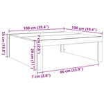 ZNTS Coffee Table Old Wood 100x100x35 cm Engineered Wood 856684
